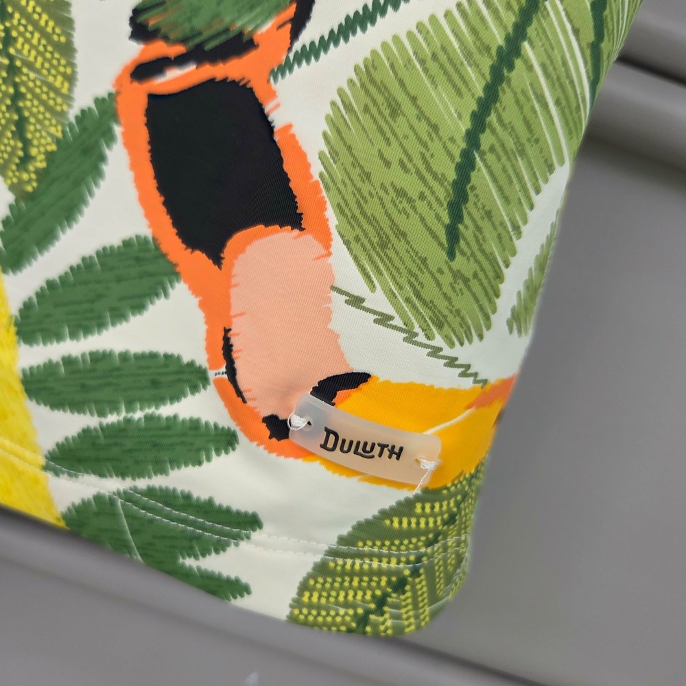 Duluth Trading Co Women Size 8 Suit Up Swim Top Tankini Toucan Tropical Print - Picture 6 of 13